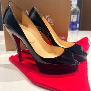 Elegant Black Peep-Toe Heels